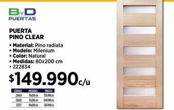 Construmart Puerta pino clear oferta