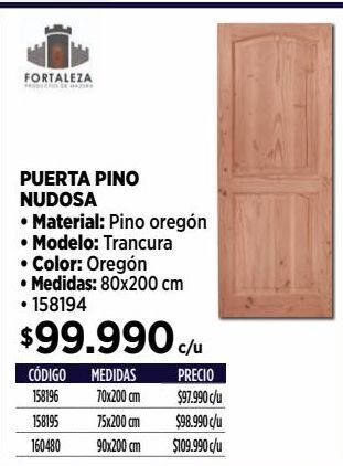 Construmart Puerta pino nudosa oferta