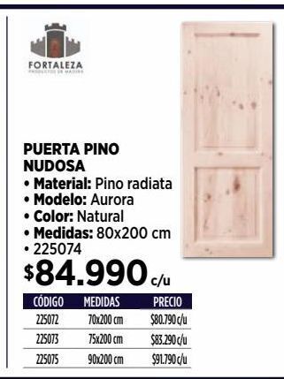 Construmart Puerta pino nudosa oferta
