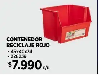 Construmart Contenedor reciclaje rojo oferta