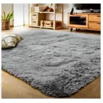 Linio Alfombra peluda tipo shaggy 300cm x 200cm gris oferta