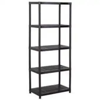 Estante 71x38x170 cm 5 repisas plástico negro