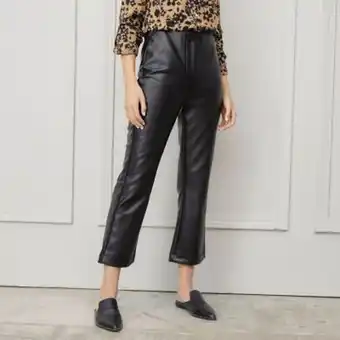 Falabella Basement pantalón flare tiro medio zero cuero mujer oferta
