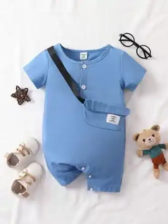 Shein Bebé niño mono con botón oferta