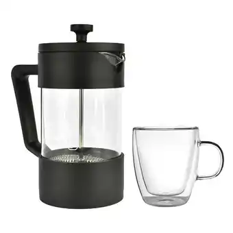 Kitchen Center Pack cafetera francesa 600 ml +taza doble pared 350 ml oferta