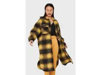 Ripley Abrigo oversize cuadrillé amarillo nicopoly oferta