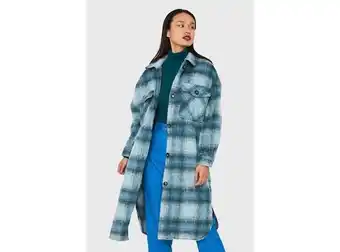 Ripley Abrigo oversize cuadrillé celeste nicopoly oferta