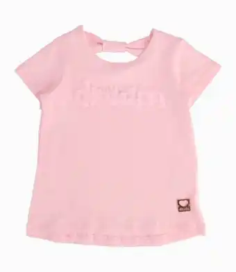 Limonada Polera con diseño y nudo bebé niña algodón rosado 4 kids oferta