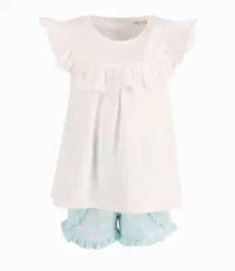 Limonada Conjunto con volantes bebé niña blanco oferta