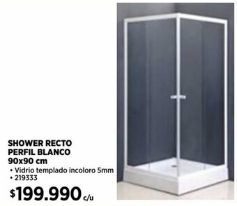 Construmart SHOWER RECTO PERFIL BLANCO 90x90 cm oferta