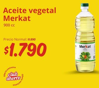 Unimarc Aceite vegetal Merkat 900cc oferta