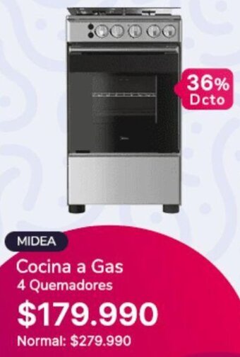 Abc MIDEA Cocina a Gas 4 Quemadores oferta