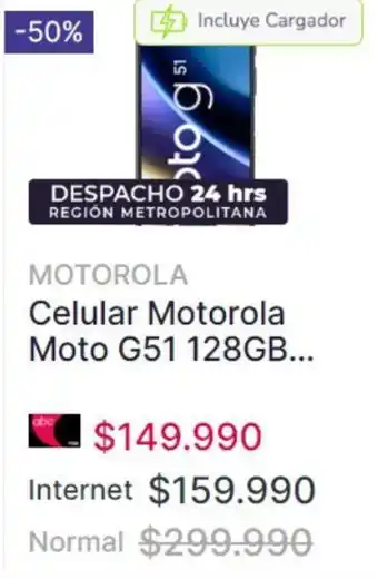 Abcdin MOTOROLA Celular Motorola Moto G51 128GB... oferta
