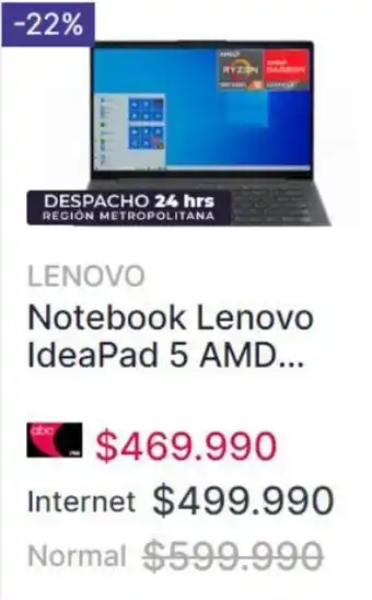 Abcdin LENOVO Notebook Lenovo IdeaPad 5 AMD... oferta