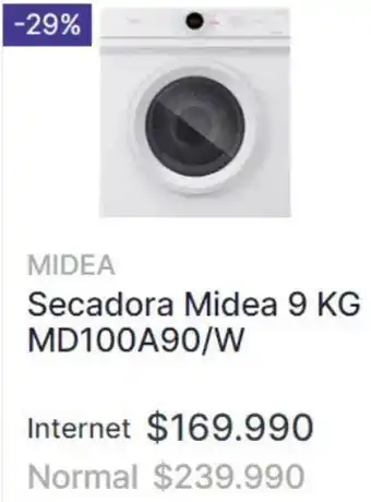 Abcdin MIDEA Secadora Midea 9 KG MD100A90/W oferta