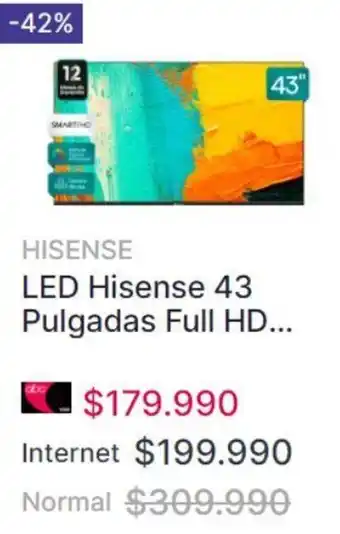 Abcdin HISENSE LED Hisense 43 Pulgadas Full HD... oferta