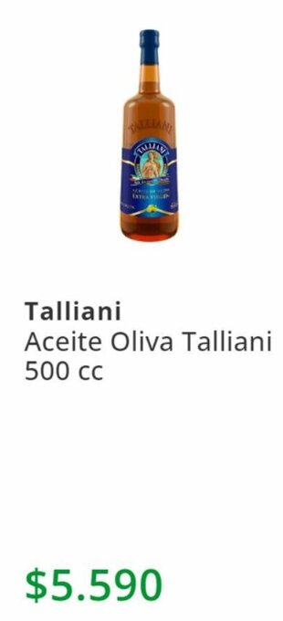 Supermercado El Trébol Talliani Aceite Oliva Talliani 500 cc oferta