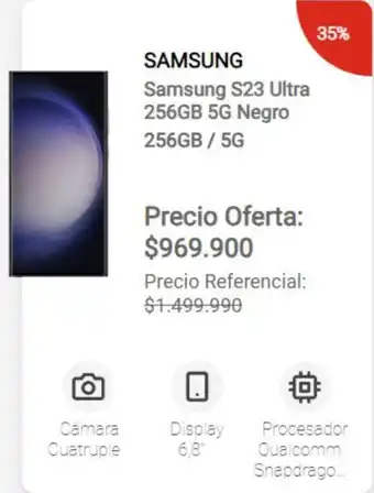 Claro Samsung S23 Ultra 256GB 5G Negro 256GB / 5G oferta
