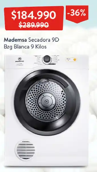 Lider Express Mademsa Secadora 9D Bzg Blanca 9 Kilos oferta