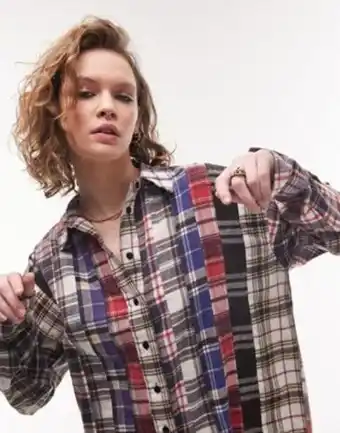 Asos Topshop multi check shirt in multi oferta