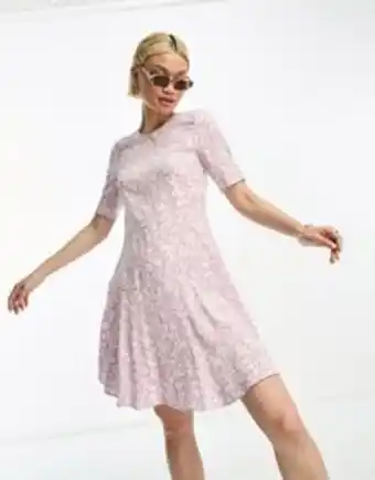 Asos & other stories mini skater dress in lilac floral print oferta