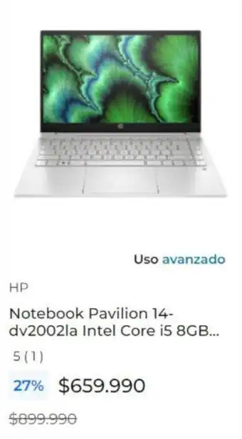 Paris HP Notebook Pavilion 14-dv2002la Intel Core i5 8GB... oferta