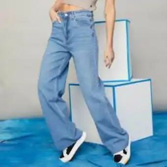 Linio Americanino jeans wide leg tiro alto mujer oferta