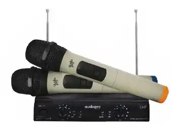 Ripley Kit 2 microfonos inalambricos uhf 50mts audio pro oferta