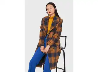 Ripley Abrigo largo tartán camel nicopoly oferta