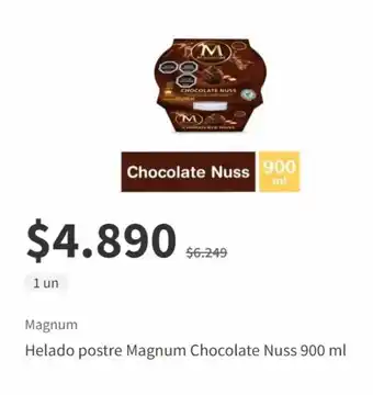 Santa Isabel Helado postre Magnum Chocolate Nuss 900 ml oferta