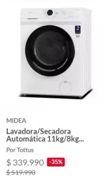 Tottus MIDEA Lavadora/Secadora Automática 11kg/8kg... oferta