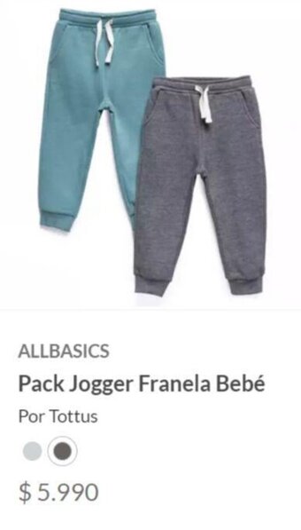 Tottus ALLBASICS Pack Jogger Franela Bebé oferta