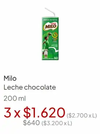 Unimarc Milo Leche chocolate 200ml x 3 oferta