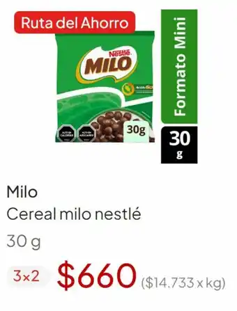 Unimarc Cereal milo nestlé 30g oferta