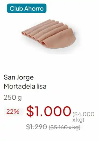 Unimarc San Jorge Mortadela lisa 250g oferta