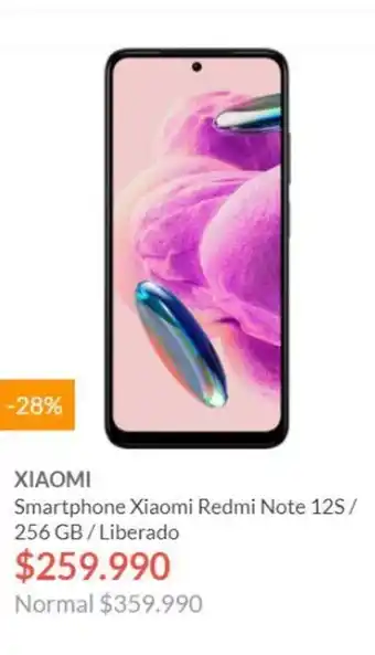 Hites XIAOMI Smartphone Xiaomi Redmi Note 12S/ 256 GB/Liberado oferta