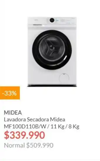 Hites Lavadora Secadora Midea MF100D110B/W/11 Kg/8 Kg oferta