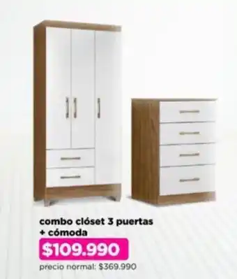 Ripley combo clóset 3 puertas + cómoda oferta
