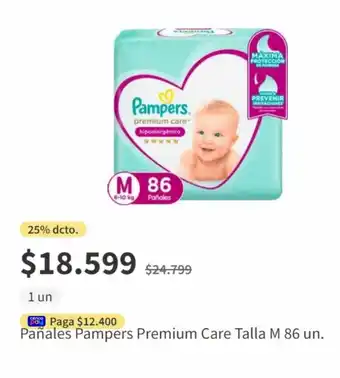 Jumbo Pañales Pampers Premium Care Talla M 86 un. oferta
