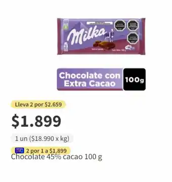 Chocolate 45% cacao 100 g