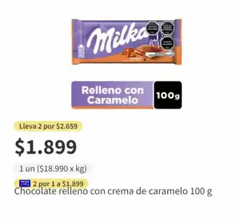 Jumbo Chocolate relleno con crema de caramelo 100 g oferta