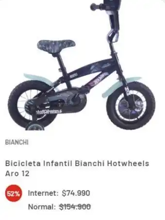 Bicicleta Infantil Bianchi Hotwheels Aro 12