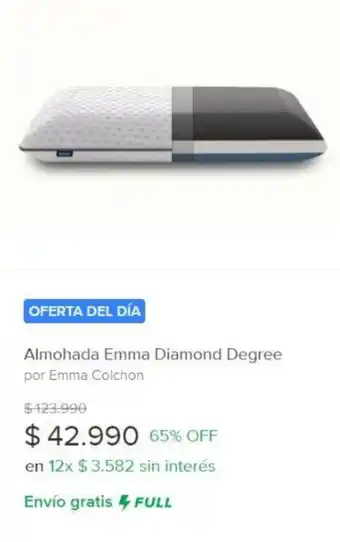 Mercado Libre Almohada Emma Diamond Degree por Emma Colchon oferta