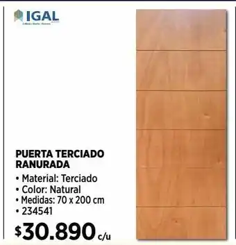 Construmart Puerta terciado ranurada oferta