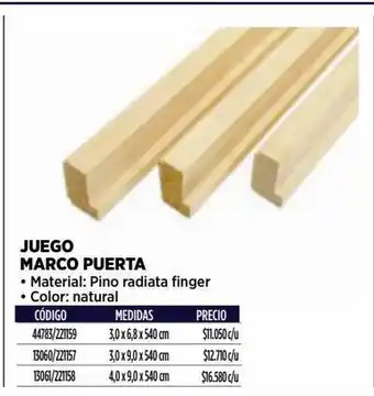 Construmart Juego marco de puerta finger joint 6,8x540x3 cm pino oferta