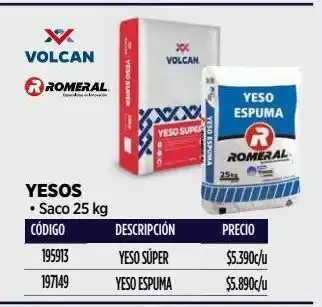 Construmart Yeso súper volcán saco 25 kg oferta