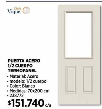 Construmart Puerta acero 1/2 cuerpo termopanel oferta