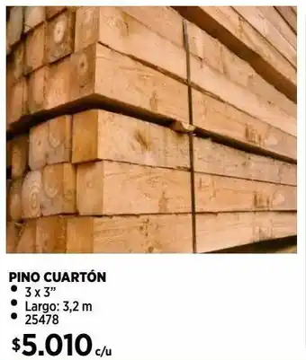 Construmart Pino cuartón 3 x 3 3,2 mt oferta