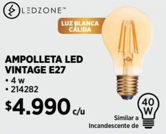 Construmart AMPOLLETA LED VINTAGE E27 4W oferta