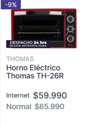 Abc Horno Eléctrico Thomas TH-26R oferta